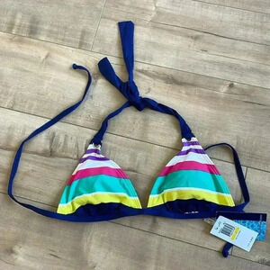 NWT Splendid Striped Bikini Top Sz M